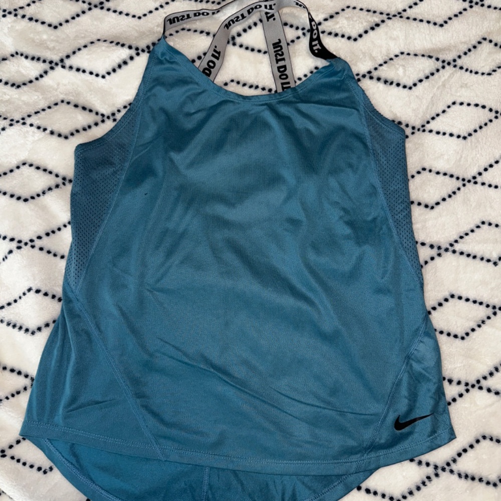 Nike Womens Dri-Fit Teal Cross Strap Tank Top